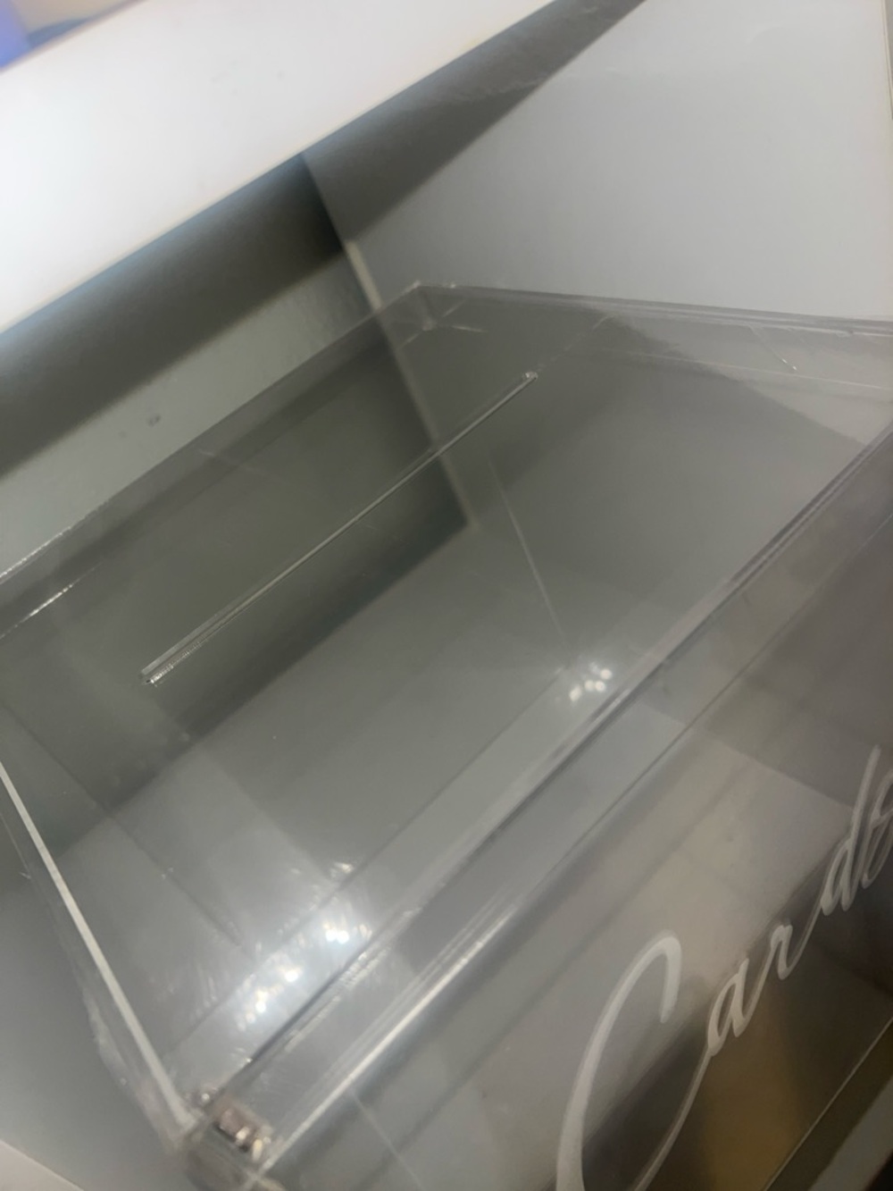 Clear Acrylic 'Cards' Box with White Script - Picture 2 of 3
